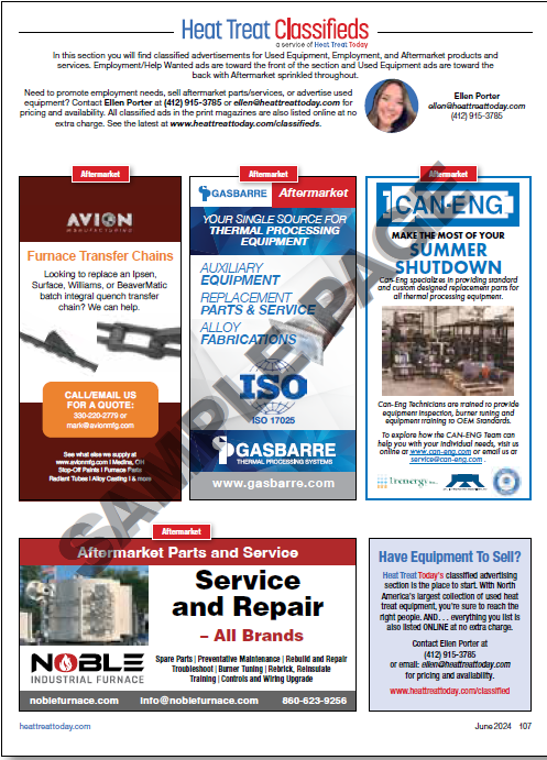 Heat Treat Classified Advertising